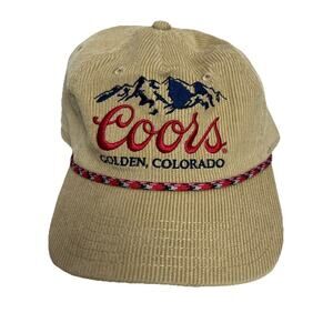 Coors Hat Cap Snap Back Corduroy Golden Colorado Embroidered Beer Mens Banquet
